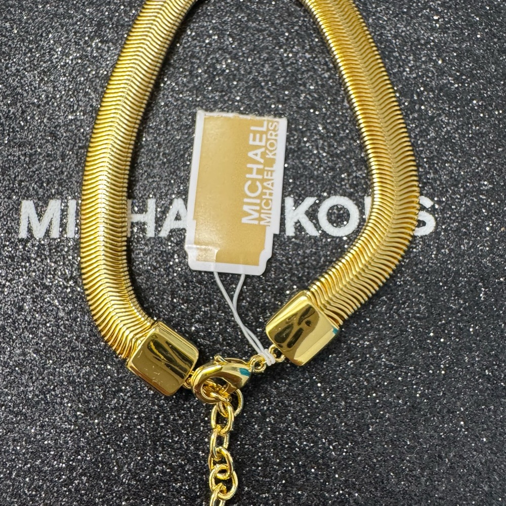 Michael Kors Precious Metal-Plated Brass-Snake Chain Bracelet